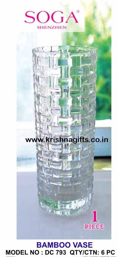 Soga Vase Bamboo DC793 - Glass 10x5 cm Clear, Elegant Durable Stylish Design