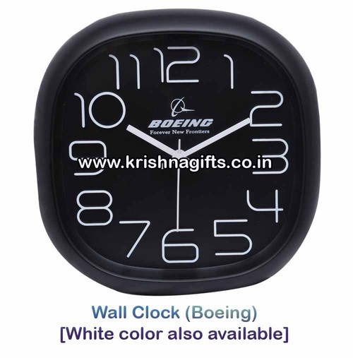 WallClock Boeing - Plastic, 10x10 Inches, Black | Durable, Stylish, Quartz Movement, Battery Powered