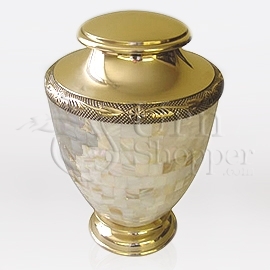 Pearl Brass Metal Cremation Urn