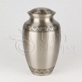 Pewter Leaves Brass Metal Cremation Urn