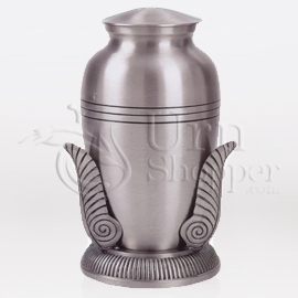 Platinum Leaf Brass Metal Cremation Urn