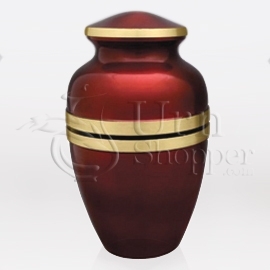 Scarlet Brass Metal Cremation Urn