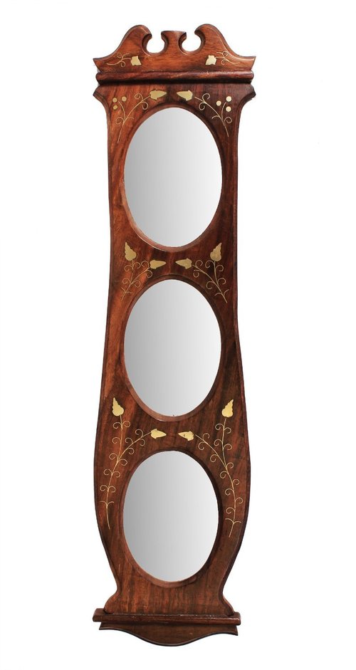 Gorgeous 3 in 1 Handmade Photo Frame in Oval Shape with Brass Inlay Home DACcor
