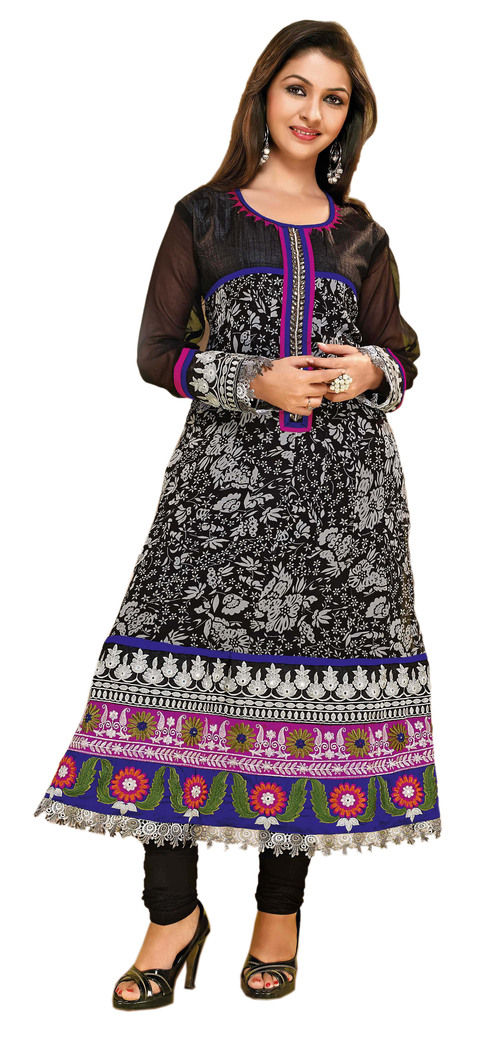 Designer Bollywood Long Anarkali Georgette Kurti - Designer Bollywood ...