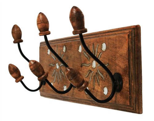 Vintage Wall Mounted Coat Hooks Hanger Adorned with Mirror & Aluminium Housewarming