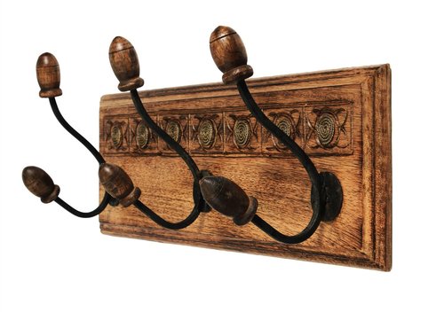 Vintage Wall Mounted Coat Hooks Hanger Adorned with Mirror & Aluminium Housewarming