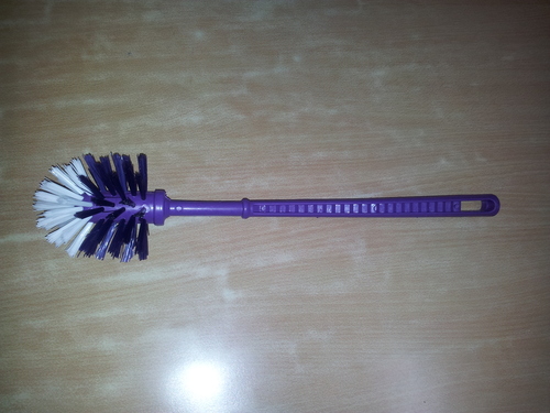 ROUND 2nd Toilet Brush - Plastic, 12 Inch Handle, Purple | Medium Bristle, Durable, Hygienic, Compact Design