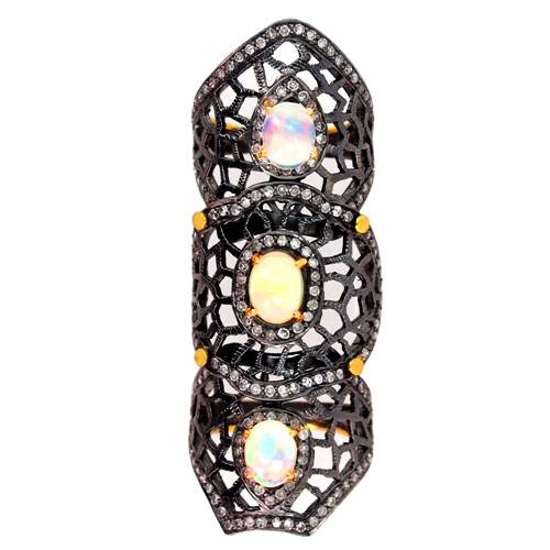 Opal Diamond Gold Ring