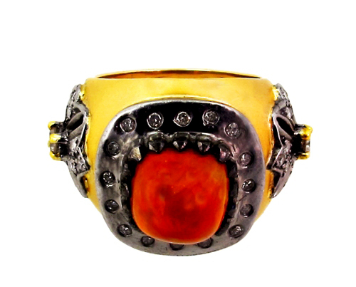 Opal Diamond Gold Ring