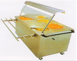 Bain Marie with Sneeze Guard and Trey Slide