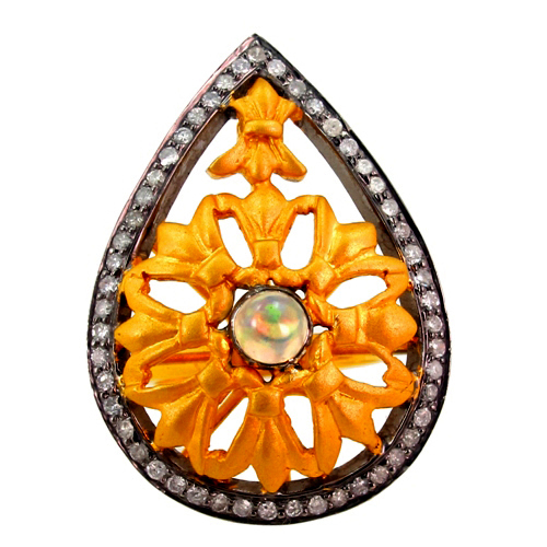 Opal Diamond Gold Ring