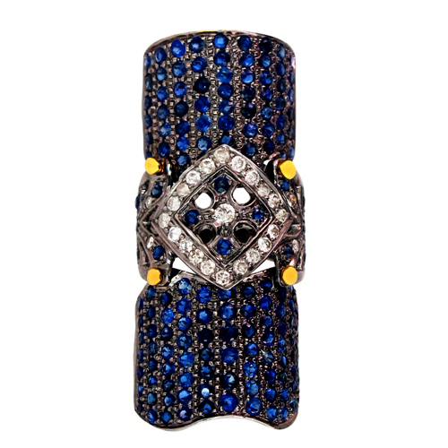 Blue Sapphire Diamond Gold Ring