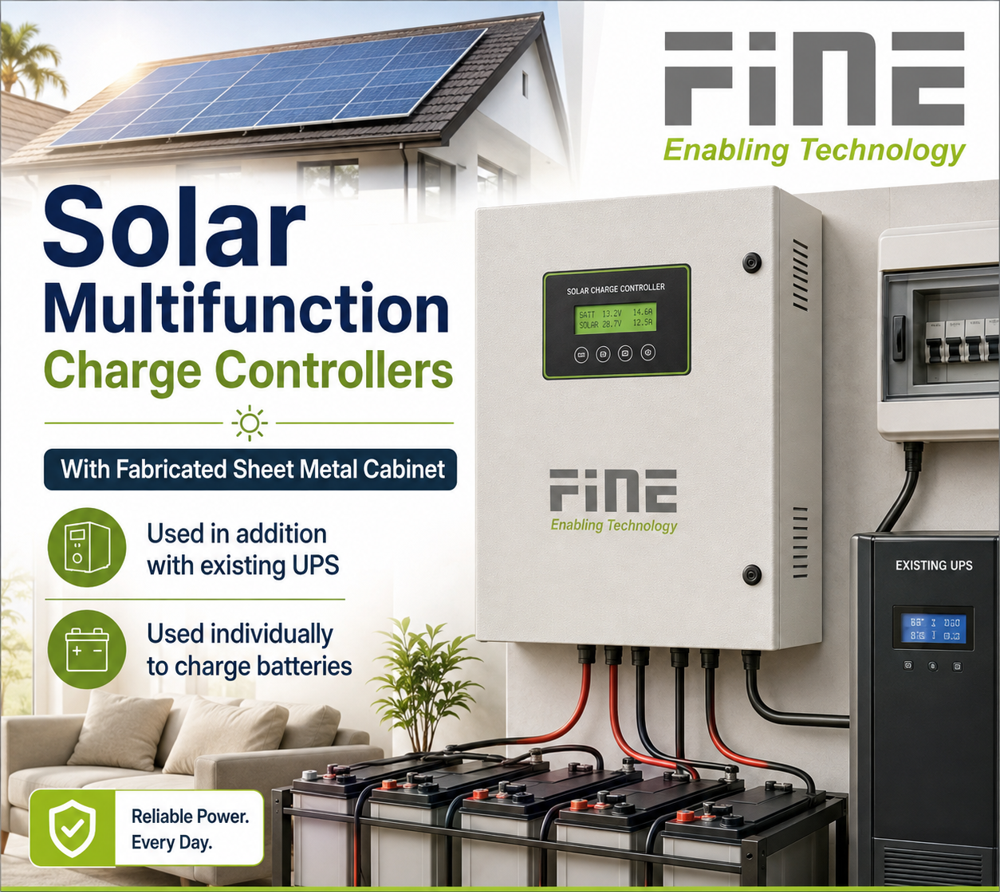 Multifunction Solar Charge Controller - 205x371.1x124.3mm, Black | Automatic Switch Mode, LCD Display, High Efficiency MPPT Technology