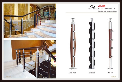 Stainless Steel With Wood Ballusters