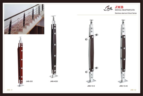 Stainless Steel With Wood Ballusters