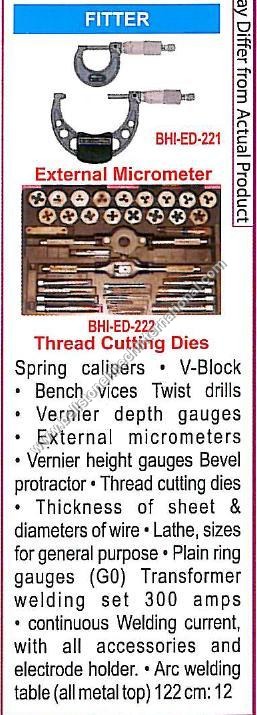 External Micrometer & Thread Cutting Dies - Steel, 0-25mm, 0.01mm Accuracy | Precise Measurement, Durable, ISO Standard