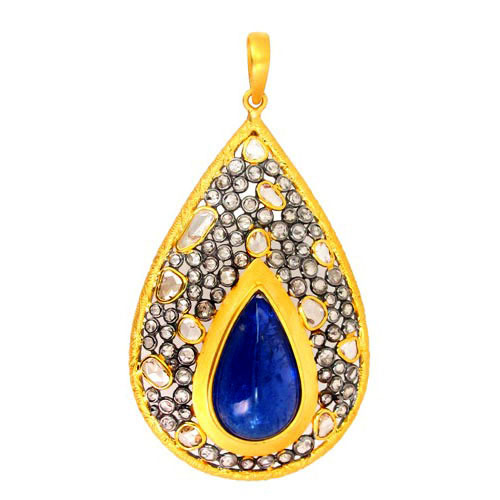 Tanzanite Diamond Gold Pendant