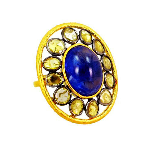 Tanzanite Diamond Gold Ring