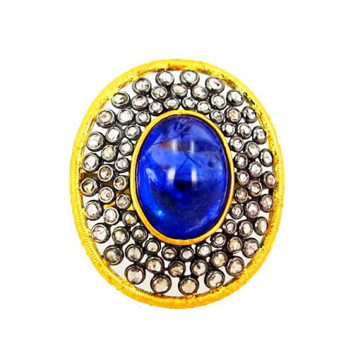 Tanzanite Diamond Gold Ring