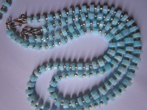 Round Brilliant Cut Blue Opal Carved Tyre Beads