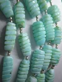 Green Original Opal Carved Tube Beads 