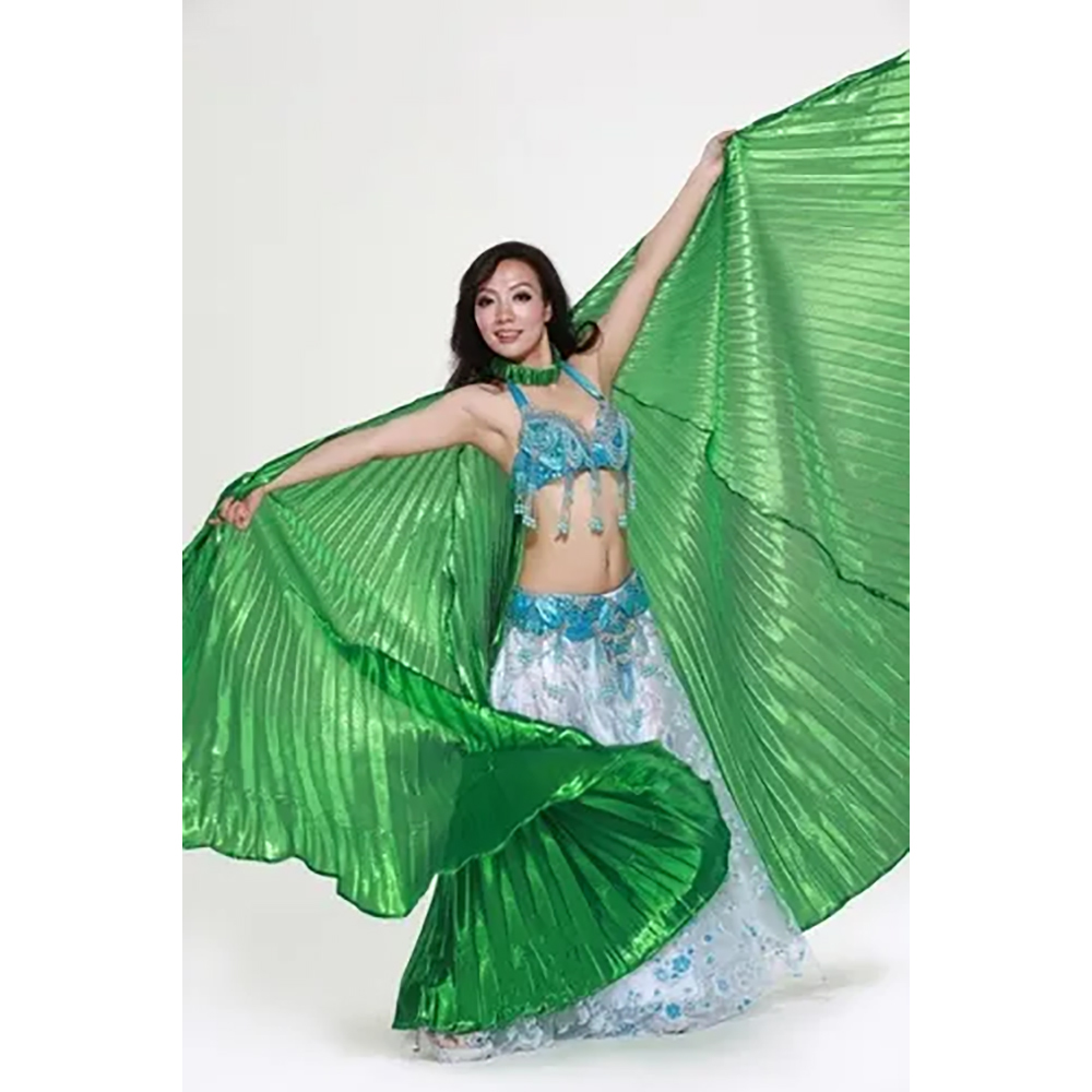 Green Belly Dance ISIS Wings with Top Skirt