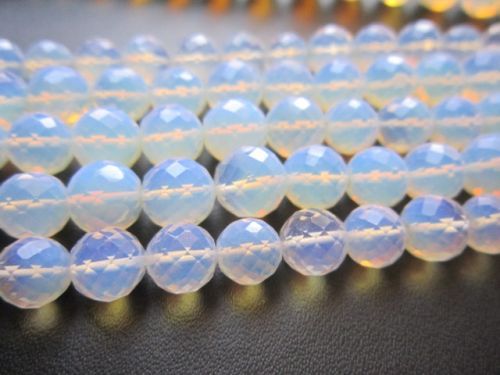 Blue Opal Faceted Round Beads