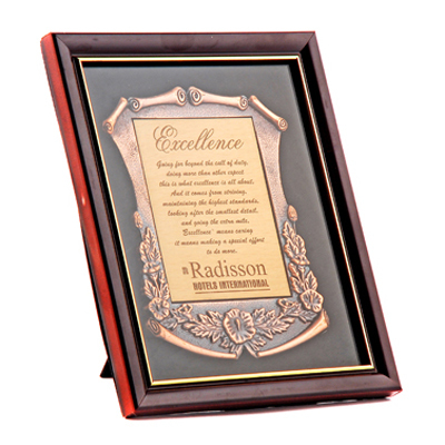 I-SERIES - Metal & Wood 8"x6.5" Bronze | Stylish Engravable Award Plaque with Easel Back