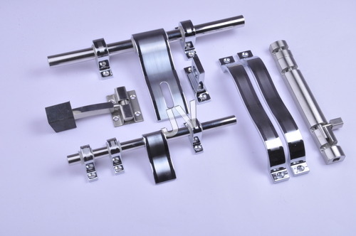 White Metal Door Handle Kit