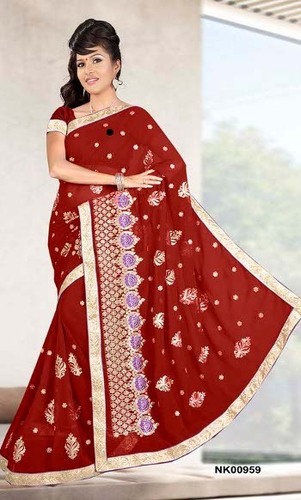 Party Wear Embroidery Saree