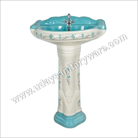 Color Wash Basin With Pedestal