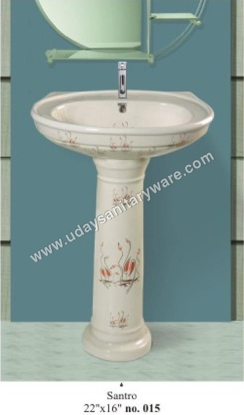 white printed wash basin