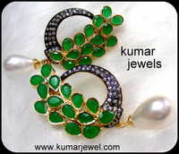 Green Feather Earring.