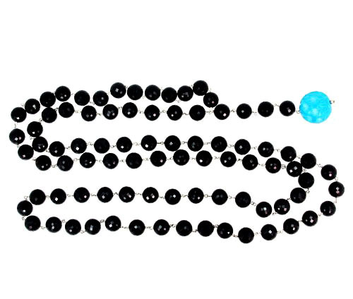 Onyx Turquoise Silver Necklace