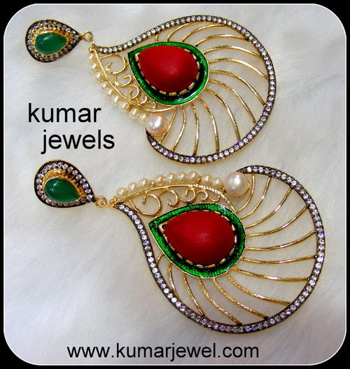 Ethnic Coral Stone Earring