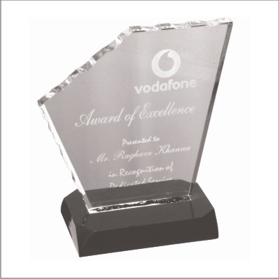 Acrylic Trophy - 5.75 Inches Clear Acrylic, Black Plastic Base | Elegant Design, Customizable, Award Recognition