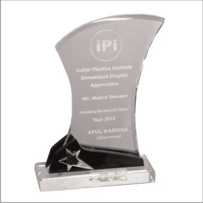 Acrylic Trophy - Clear Acrylic, 8.5"x6.5" , Elegant Design, Customizable, Durable Material, Black Acrylic Base