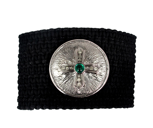 Emerald Diamond Silver Bracelet