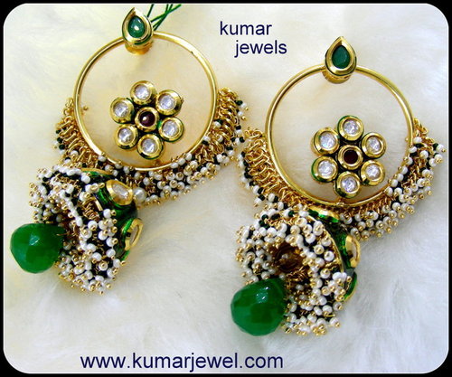 Big Kundan Jhumki Earrings