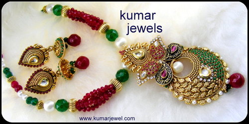 Designer polki neck set