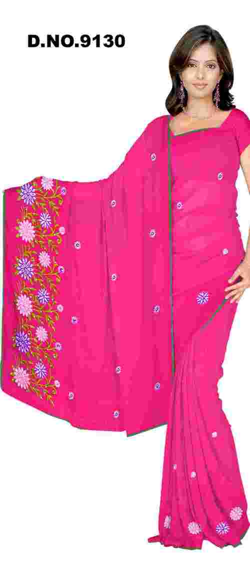 dyed work saree