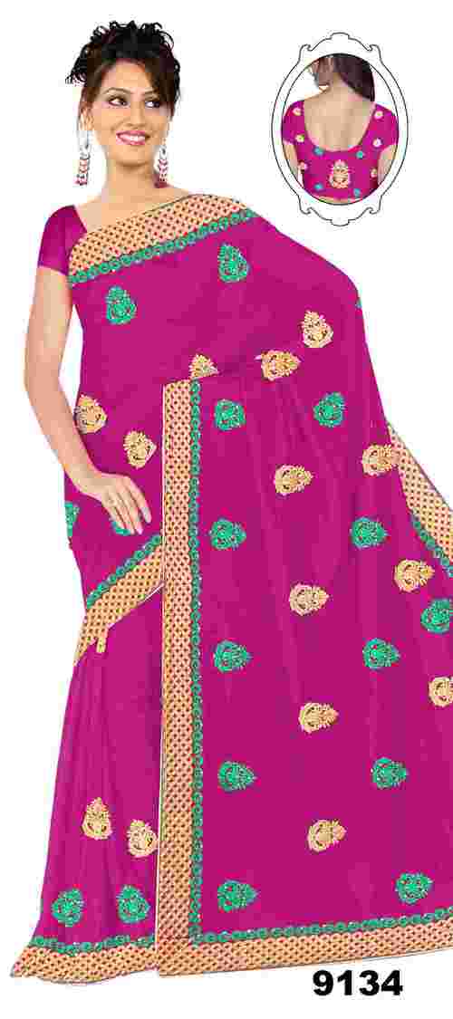 dyed work saree