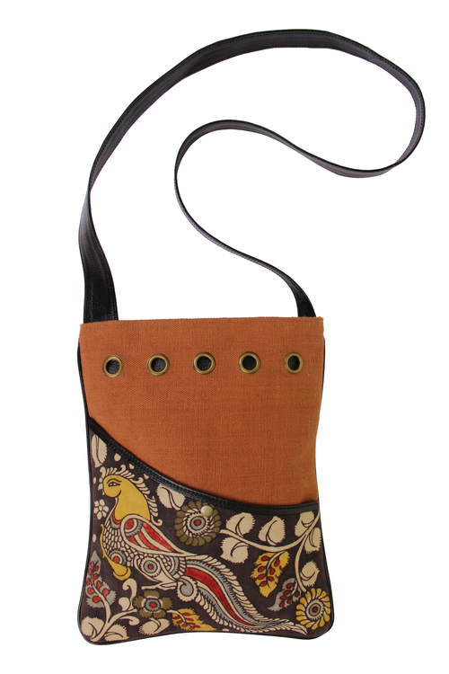 Handpainted Denim Crossbody Messenger Bag Birthday or Housewarming Gift Ideas