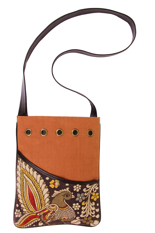 Handpainted Denim Crossbody Messenger Bag Birthday or Housewarming Gift Ideas