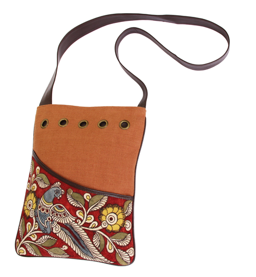 Handpainted Denim Crossbody Messenger Bag Birthday or Housewarming Gift Ideas