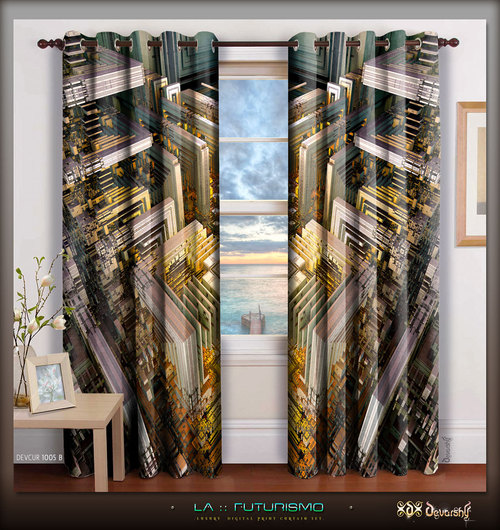 Multicolor Digital Print Abstract Home Decor Designer Curtain
