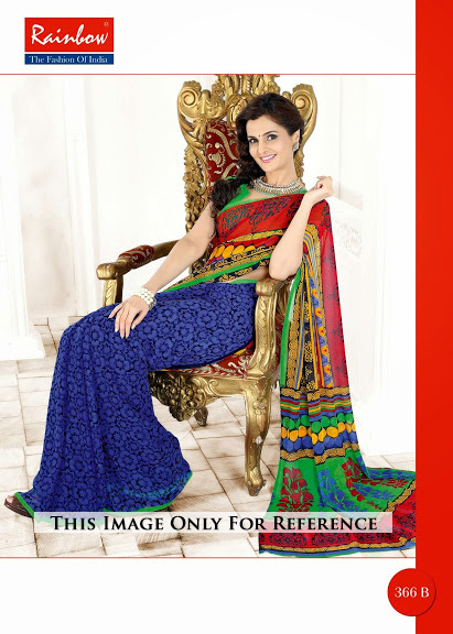 Multi Design Printed Saree