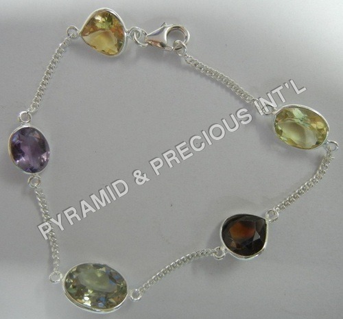 Sterling Silver Bezel Bracelet