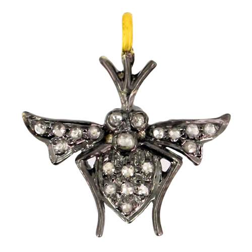 Pave Diamond Silver Pendant
