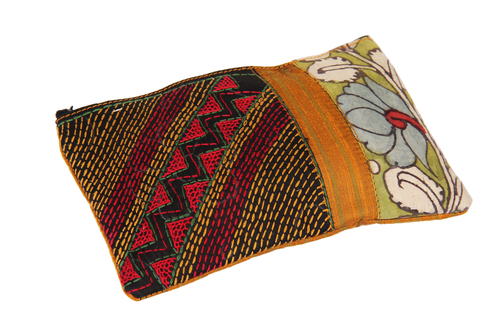  Tribal Raw Silk Zipper Makeup Cosmetic Organizer Pouch Wedding Anniversary Gifts Ideas for Women
